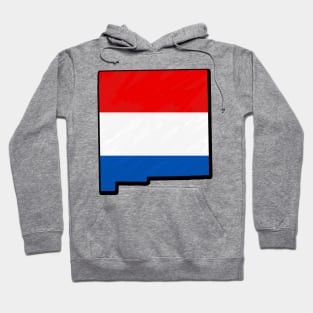 Red, White, and Blue New Mexico Outline Hoodie